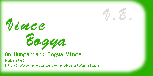 vince bogya business card